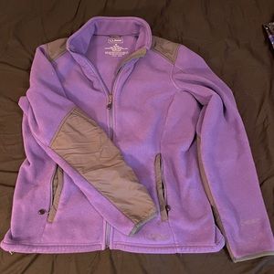 LL Bean Polartec Full Zip Purple/Gray Fleece Jacket